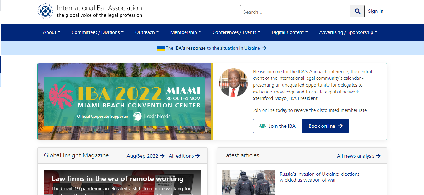 International Bar Association | Advocate Website
